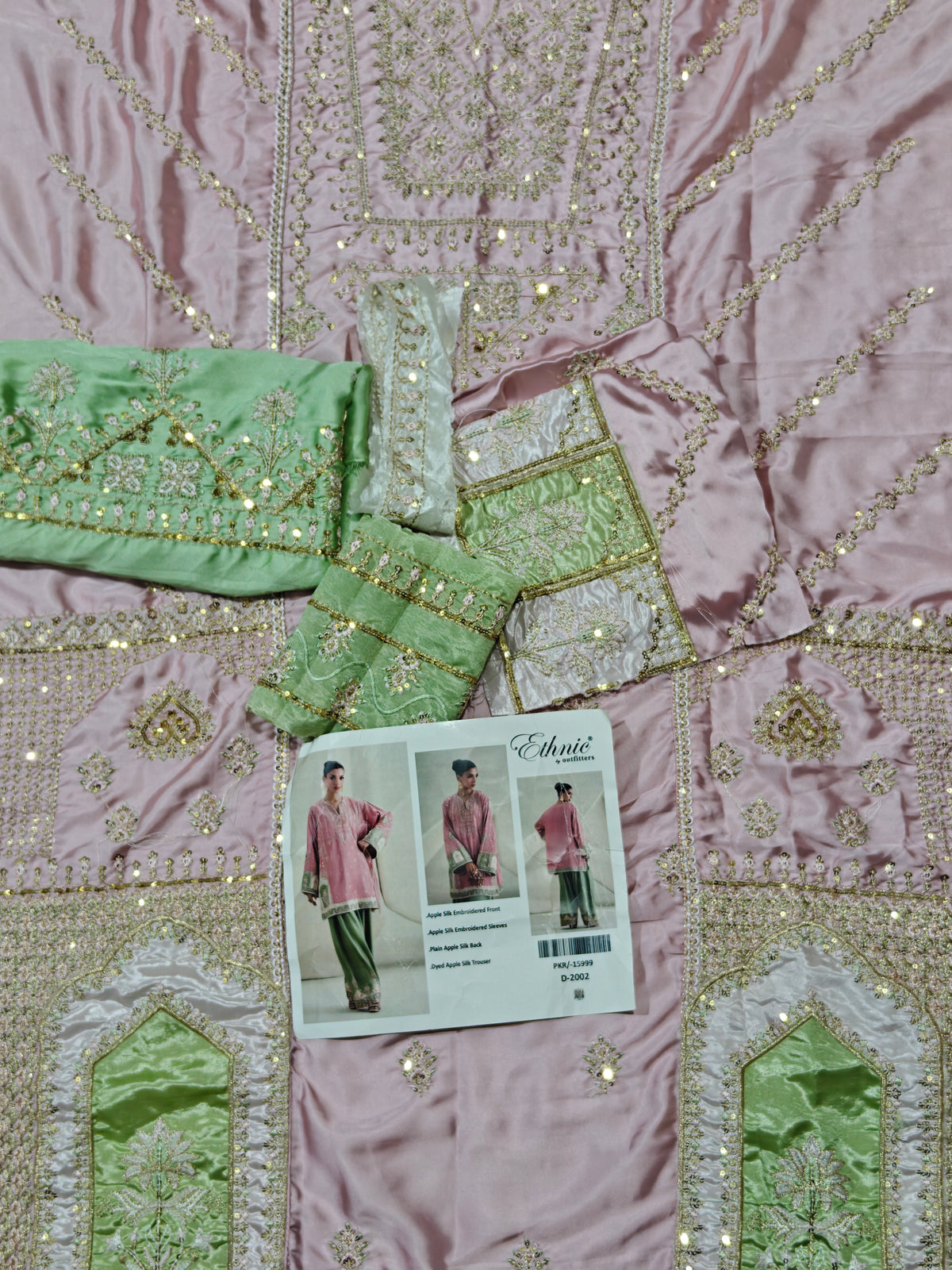2pc silk full embroiderd article